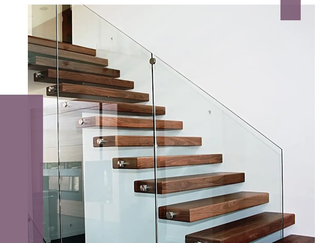 Стеклянные перила для лестницы в Кумертау от 14803 руб.