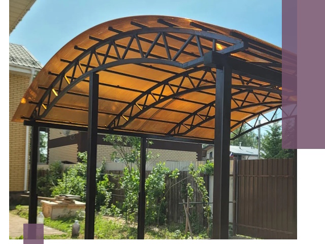 Изготовление навесов под ключ в Кумертау из качественных материалов