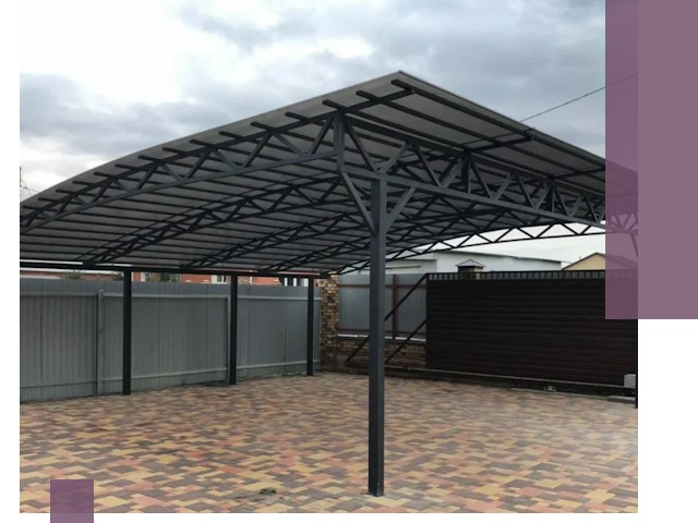 Недорогие навесы под ключ в Кумертау — изготовление и монтаж