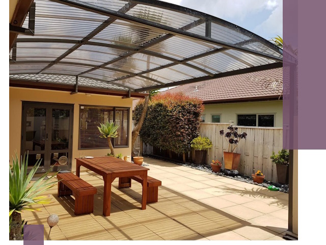 Навесы во двор под ключ в Кумертау — изготовление и монтаж