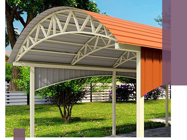 Навесы из профнастила под ключ в Кумертау — установка и монтаж