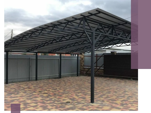 Металлические навесы под ключ в Кумертау — изготовление и монтаж