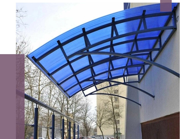 Козырьки из поликарбоната в Кумертау от 4288 руб. под ключ | ПРОЛЁТ-Кра