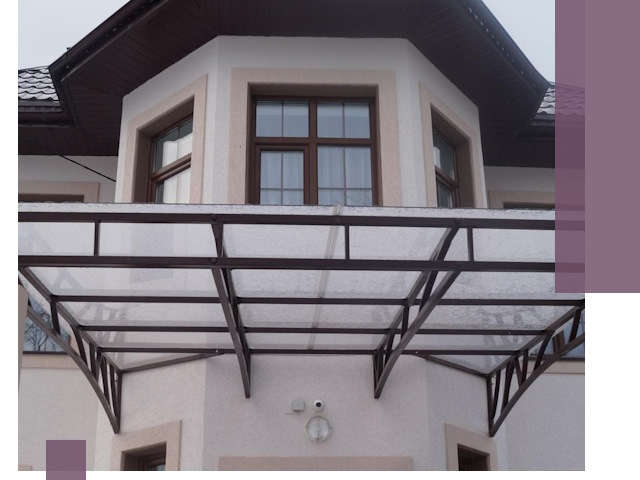 Козырьки из поликарбоната под ключ в Кумертау