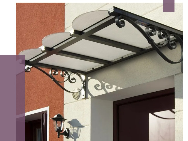 Односкатные козырьки в Кумертау от 8371 руб.  | ПРОЛЁТ-Кра