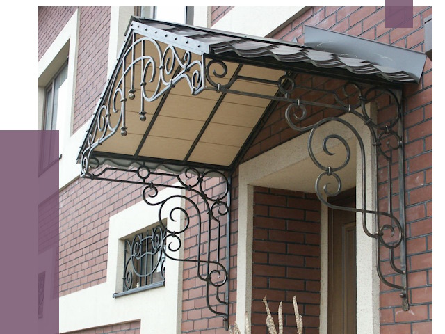 Двускатные козырьки в Кумертау под ключ от 12761 руб.