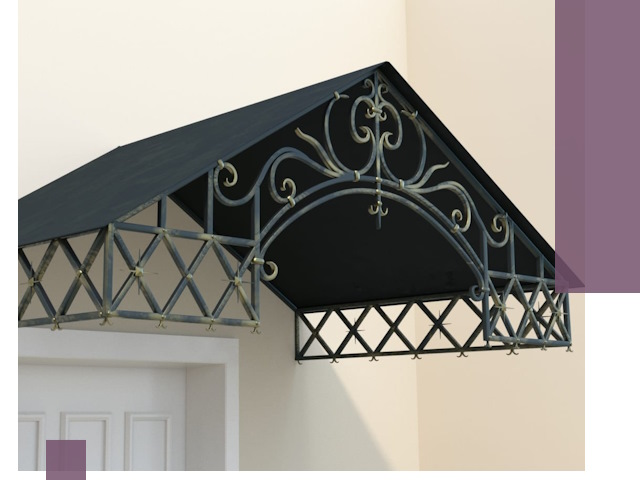 Двускатные металлические козырьки под ключ в Кумертау